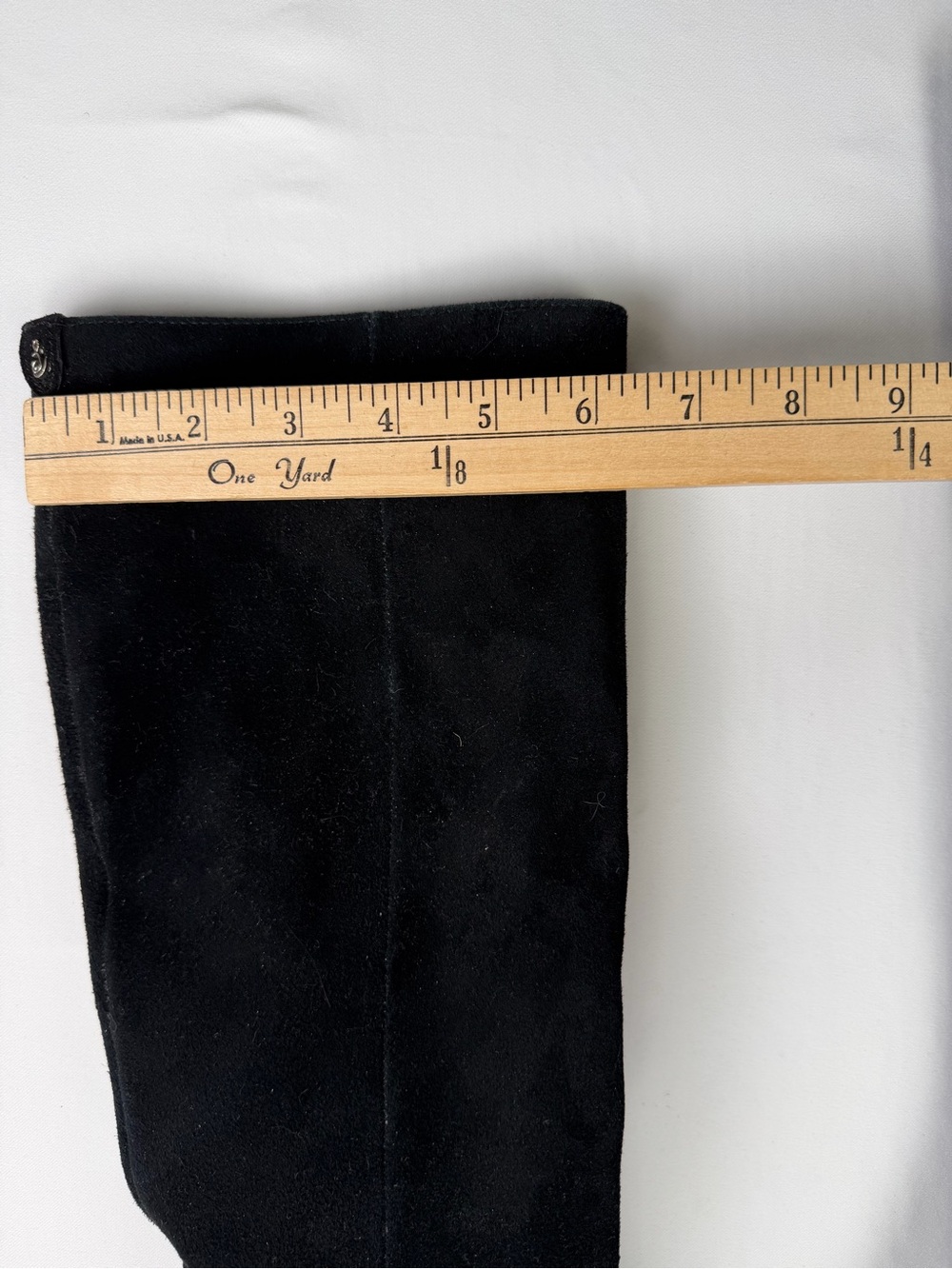 Classic Sam Edelman Sylvia Style Knee High Suede Black Boots side half zip 6 - Picture 13 of 16